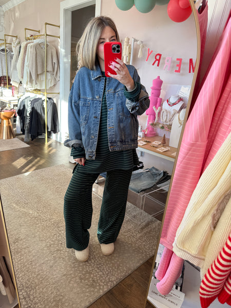 Back pleat jacket - washed denim