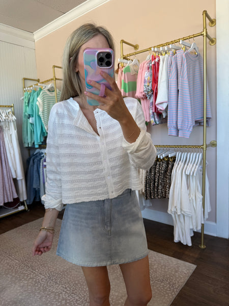 Off White Pointelle Sweater