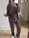 Maroon & Grey Pants Set - 2pcs