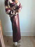 Wine Stripe Polo Sweater