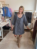 Navy Gingham Dress