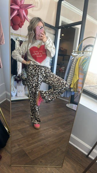 Leopard Print Drawstring Pant