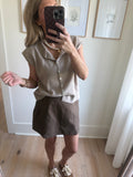 Chocolate Denim Mini Skirt