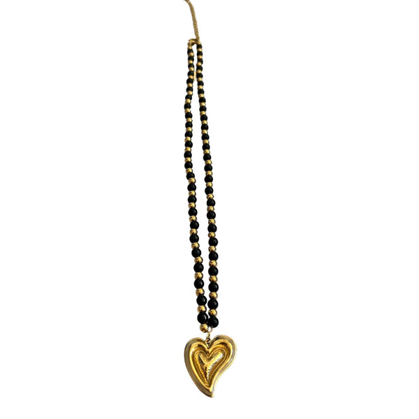 Beaded Heartbeat Waterproof/Stainless Necklace