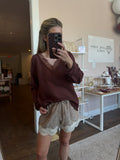 Mint Ditsy Floral  & Lace Shorts
