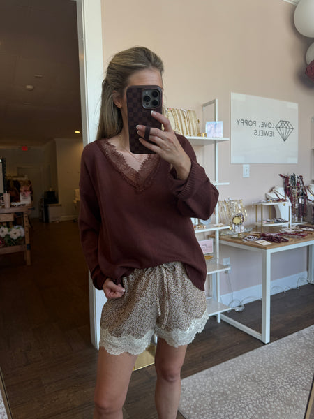 Espresso Lace Sweater
