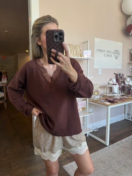 Espresso Lace Sweater
