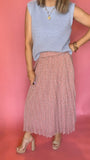 Mauve Pleated Midi Skirt