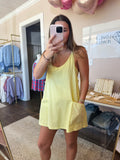 Washed Yellow Romper Dress