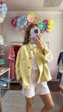 Creamy Lemon Back Pleat Jacket