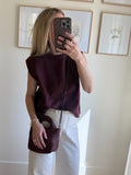 Burgundy Relaxed Knit Sweater Vest