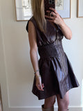 Dark Cherry Faux Leather Dress