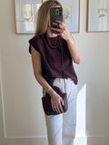 Burgundy Relaxed Knit Sweater Vest