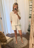 Baby Blue Textured Knit Shorts Set - SOLD AS SET