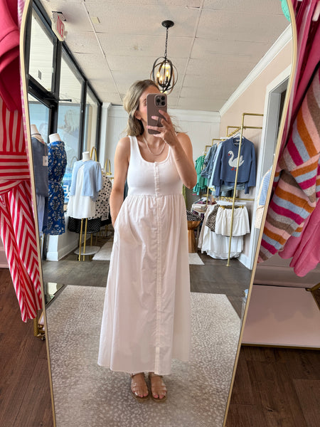 Knit Tank Midi Dress - Off White