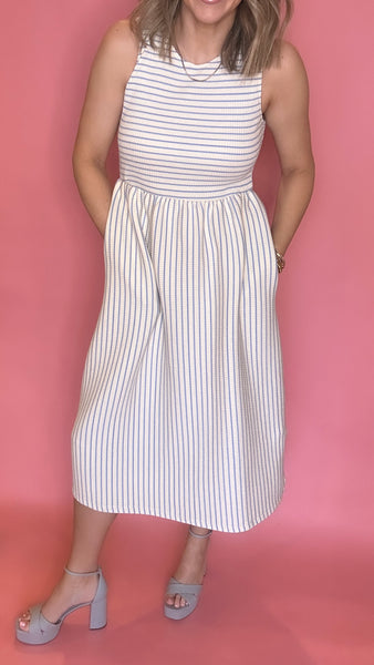 Striped Knit Midi Dress