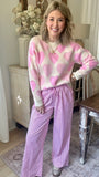 Striped Drawstring Boxer Pants - PINK