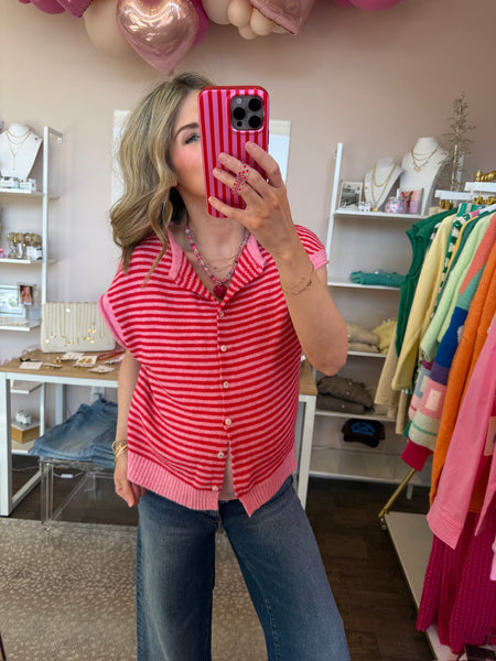 Pink Stripe Sleeveless Piper