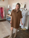 Polka Dot Denim Shirt Dress