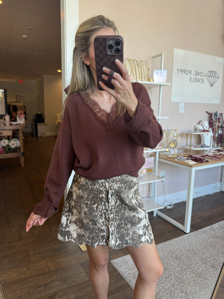 Espresso Lace Sweater