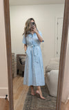 Blue Gingham Midi Dress