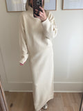 Cream Knit Maxi Skirt Set - 2 pcs