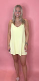 Washed Yellow Romper Dress