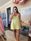 Washed Yellow Romper Dress