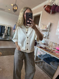 Charcoal Striped Drawstring Pants