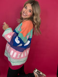 Fuzzy Heart Sweater - Mint Multi *FLASH SALE*