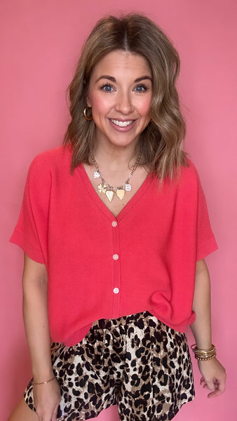 Boxy Short Sleeve Cardigan