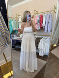 White Tiered Maxi Skirt