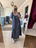 Violet & Green Plaid Midi Dress