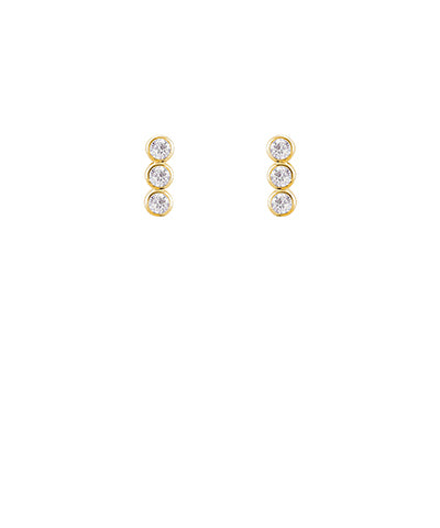 Round CZ Linear Stud Earrings *BIRTHDAY FLASH SALE*