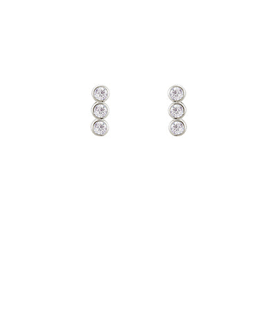 Round CZ Linear Stud Earrings *BIRTHDAY FLASH SALE*