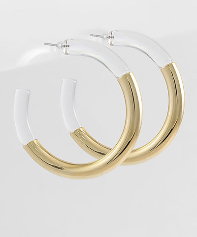 Clear and Gold Hoops *BIRTHDAY FLASH SALE*