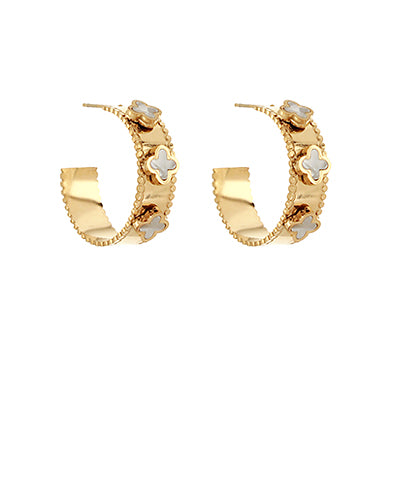 SS/WP Mother of Pearl Detail Hoop *BIRTHDAY FLASH SALE*