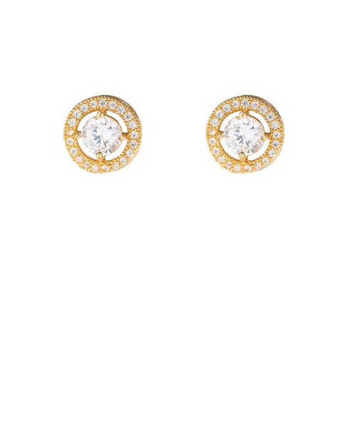 Round CZ Detailed Pave Stud *BIRTHDAY FLASH SALE*