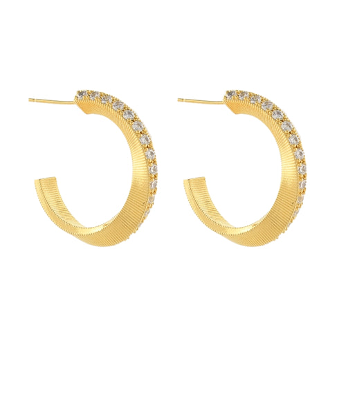 Gold Pave Twisted Hoop *BIRTHDAY FLASH SALE*