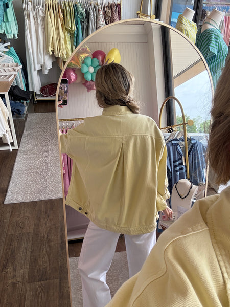 Creamy Lemon Back Pleat Jacket