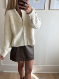 Faux Leather Skirt - Dark Brown