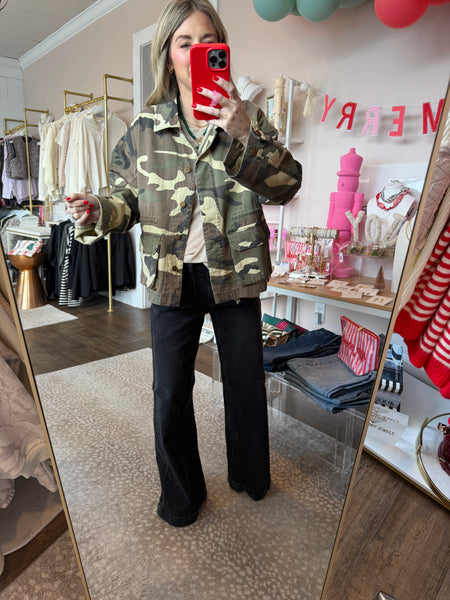Camouflage printed jacket