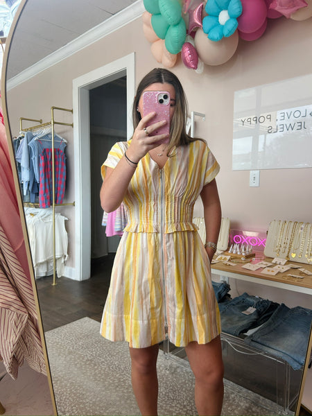 Yellow Watercolor Stripe Dress