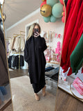 Longline sweater duster - black