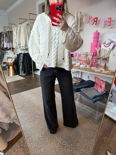 JBD Micro patch pocket wide leg - washed black