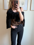 Stepped Hem Hammered Satin Top
