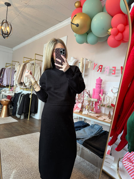 Skirt and sweater set - black