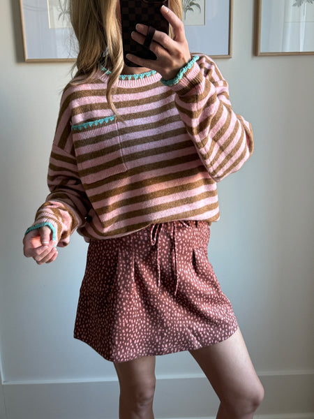 Fawn Print High Waist Skort