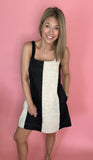 Color Block Linen Mini Dress