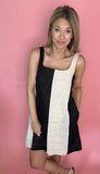 Color Block Linen Mini Dress